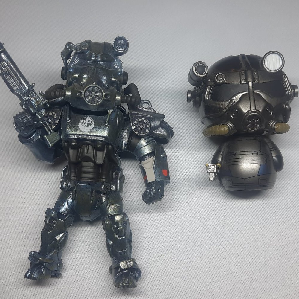 Fallout Power Armor Trooper Funko Dorbz & Lootcrate Statue figure lot